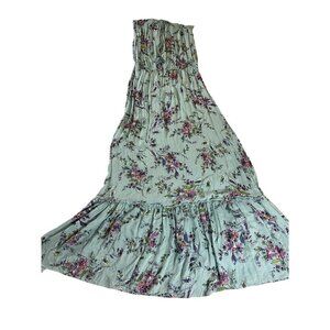 Lovesttitch Women's Soft Green Floral Sleeveless Maxi Dress - Medium